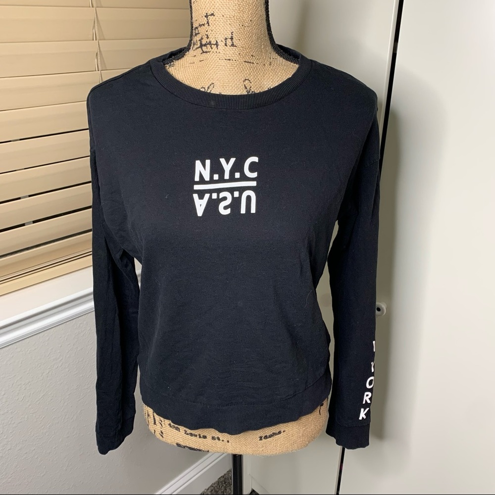 Divided H&M New York Graphic Print Crop T-Shirt